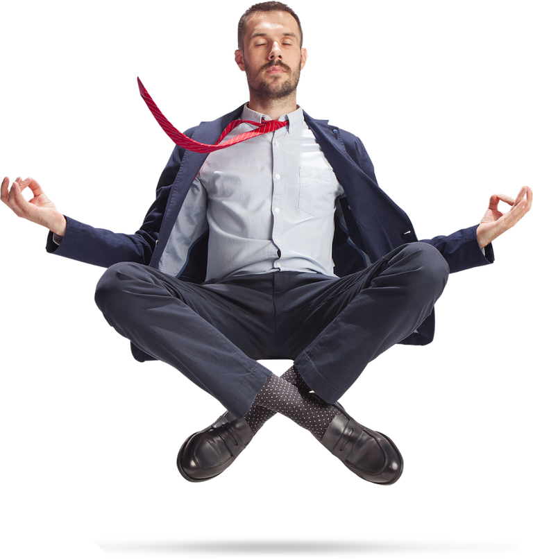 An amazed teacher on her laptop appears to levitate